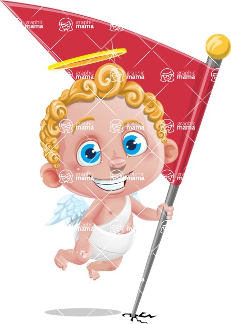 Cupid Cartoon Character - Cartoon Cupid on a Checkpoint
